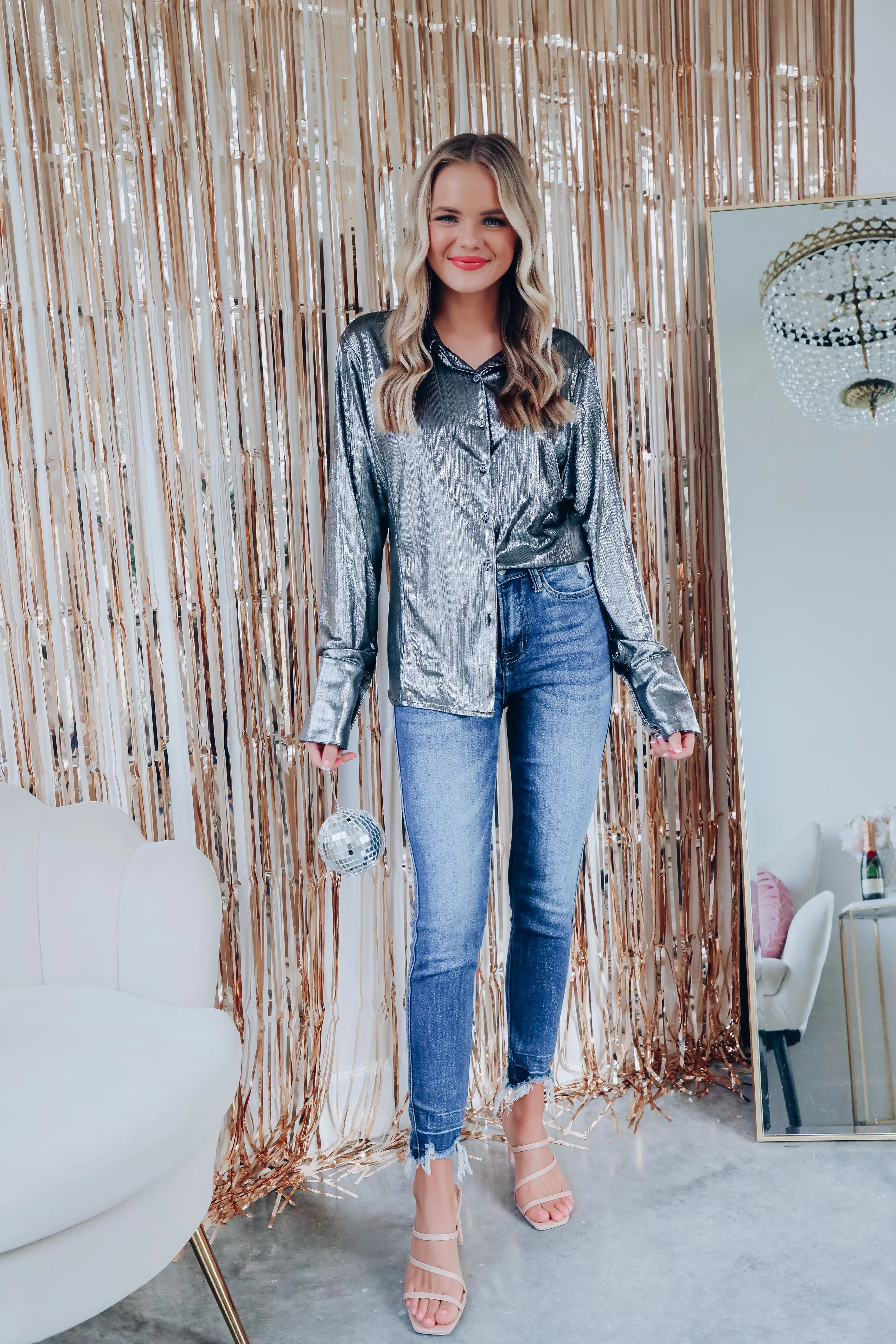 Not Your Average Button Up Shirt - Gunmetal