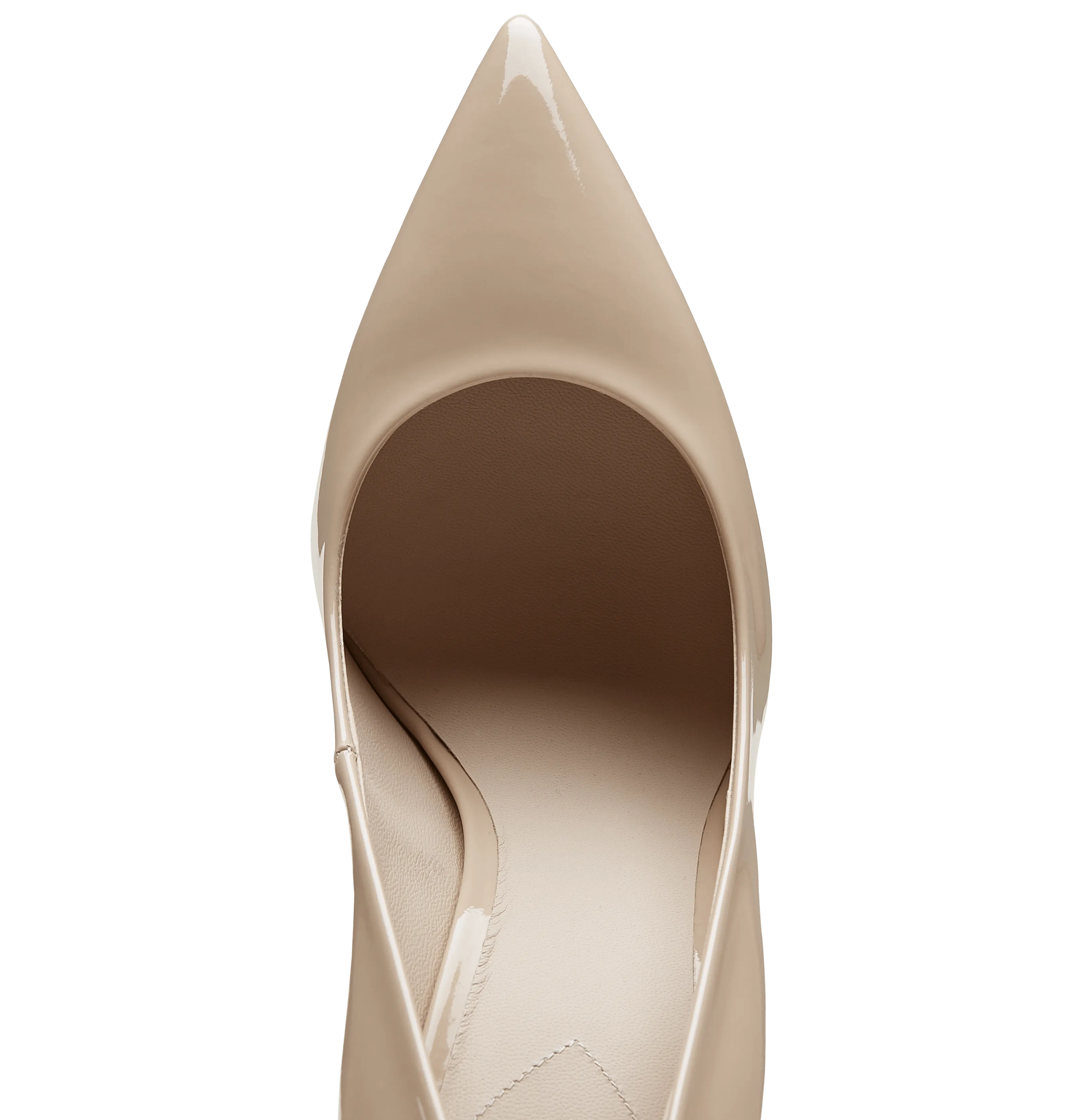 Nude Patent Leather Eden Heels with Rose Gold Leaves