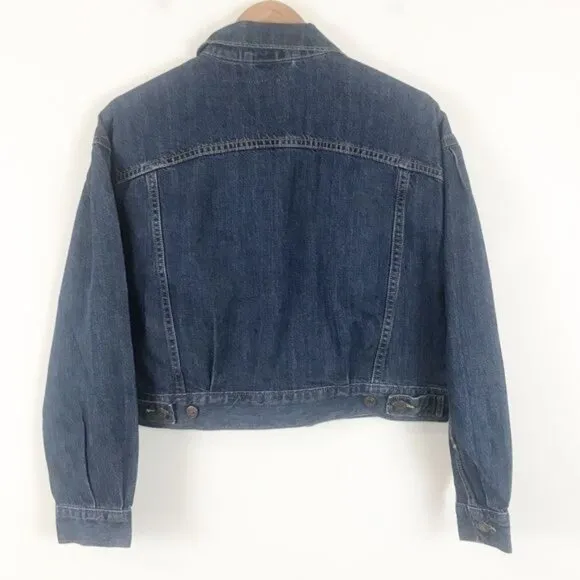 NWT Levi’s Pleat Sleeve Cropped Trucker Denim Jacket Size XS