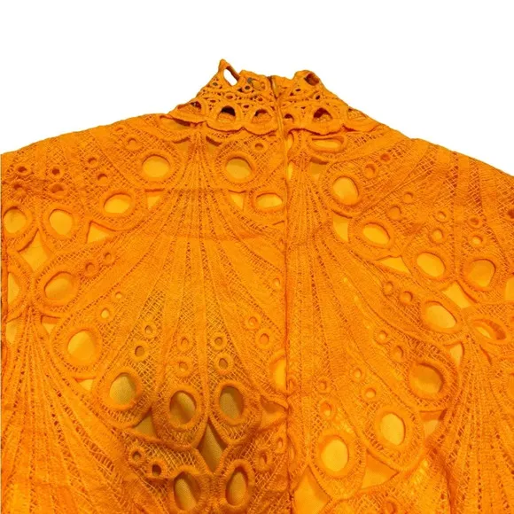 NWT! PrettyLittleThing- Orange Lace Bodycon Dress