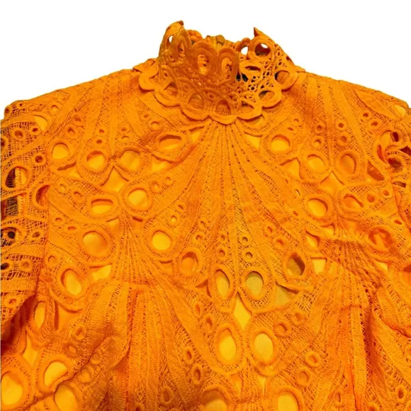 NWT! PrettyLittleThing- Orange Lace Bodycon Dress