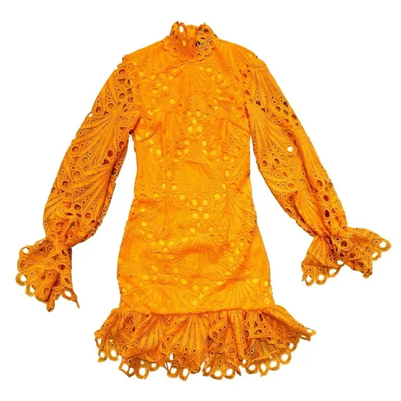 NWT! PrettyLittleThing- Orange Lace Bodycon Dress
