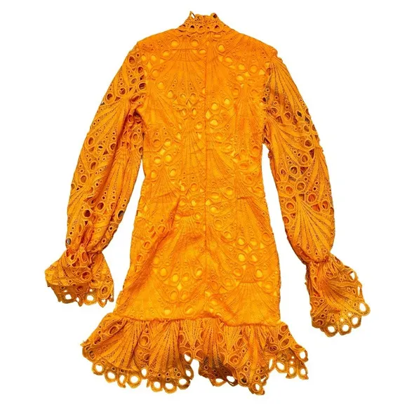 NWT! PrettyLittleThing- Orange Lace Bodycon Dress
