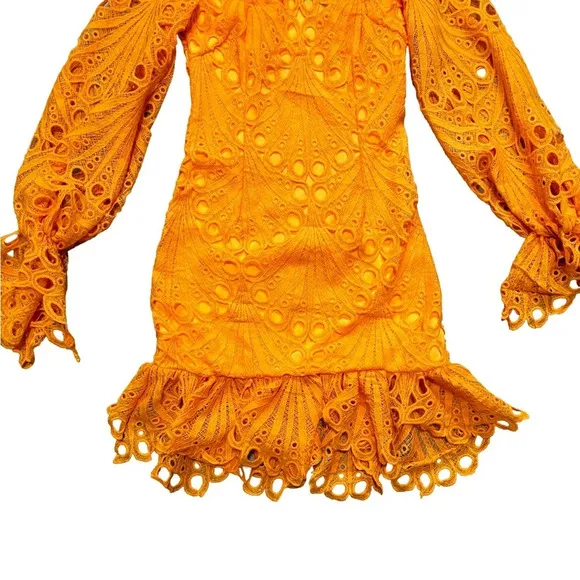 NWT! PrettyLittleThing- Orange Lace Bodycon Dress