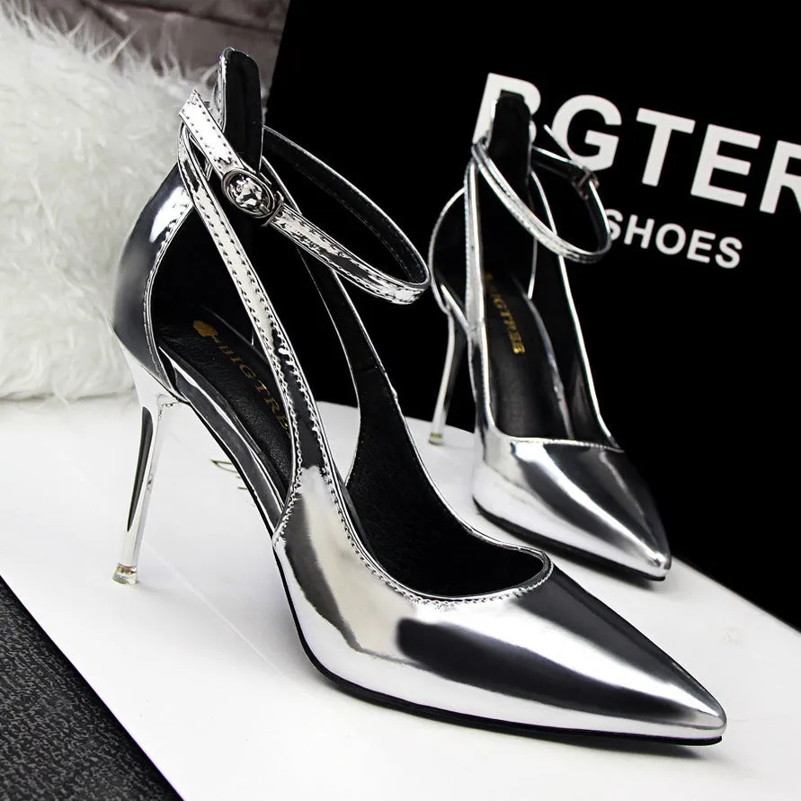 One word buckle Patent Leather Stiletto Heels
