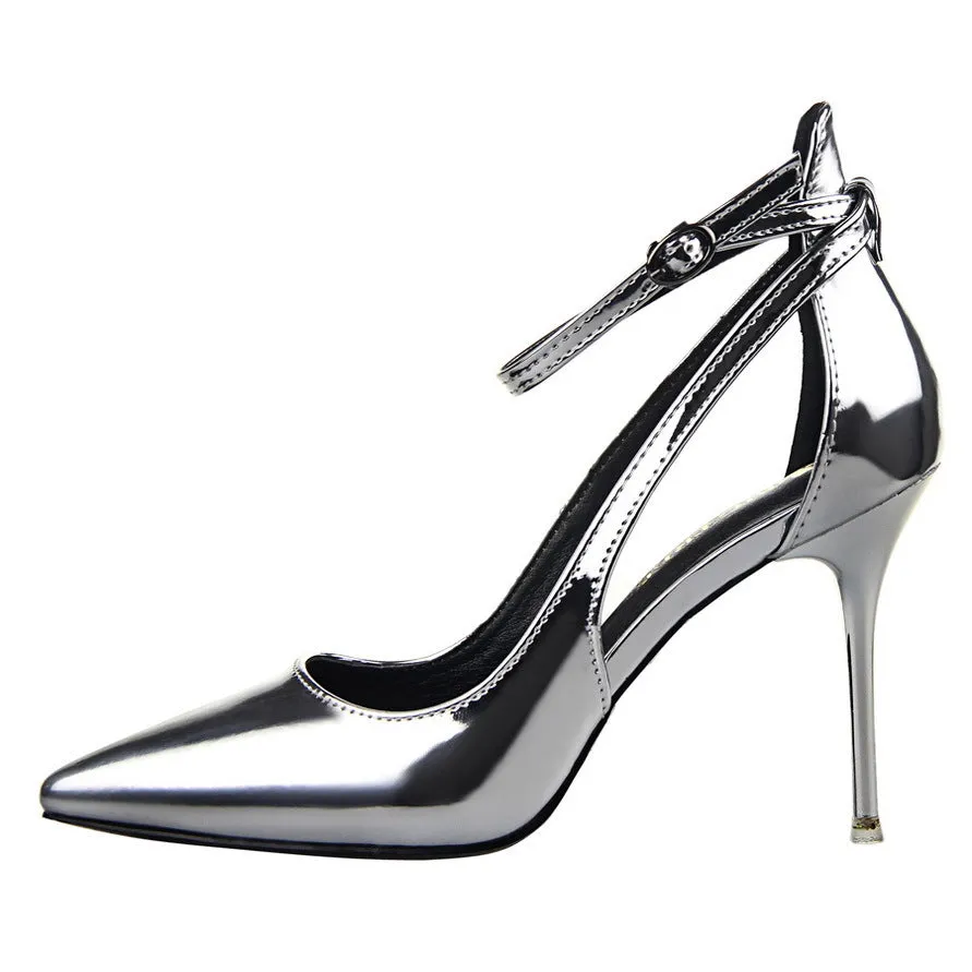 One word buckle Patent Leather Stiletto Heels