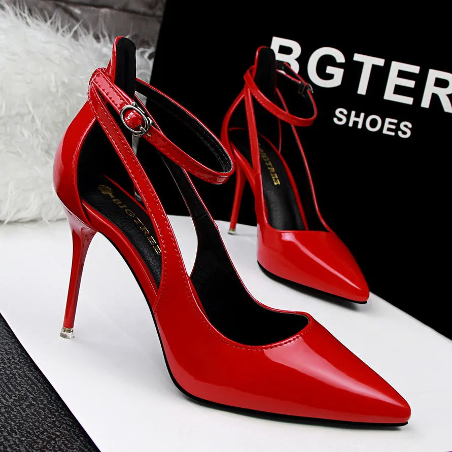 One word buckle Patent Leather Stiletto Heels