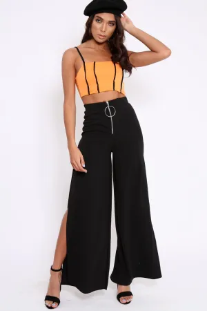 Orange and Black Cami Crop Top - Aalina