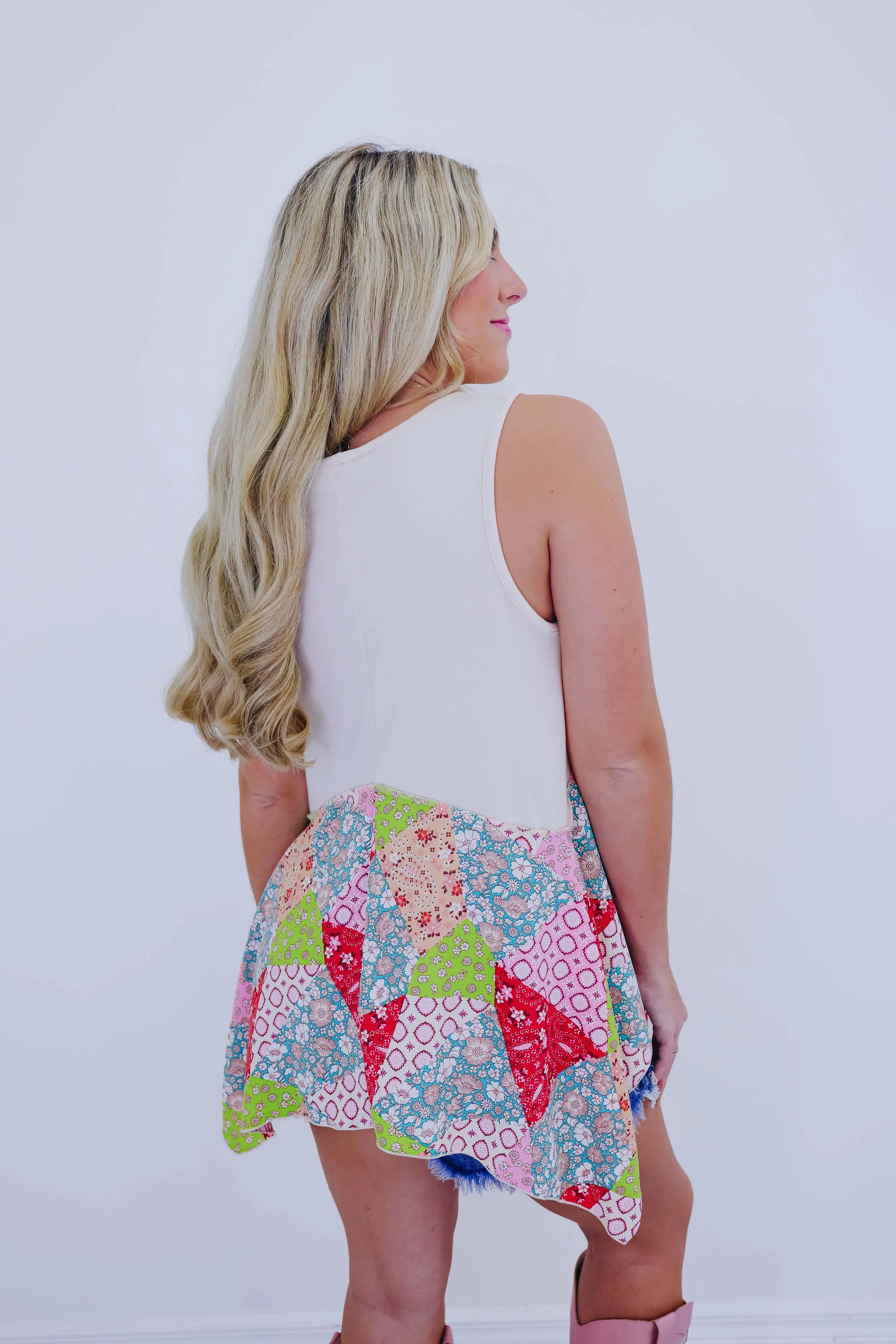 Paisley Print Handkerchief Hem Top