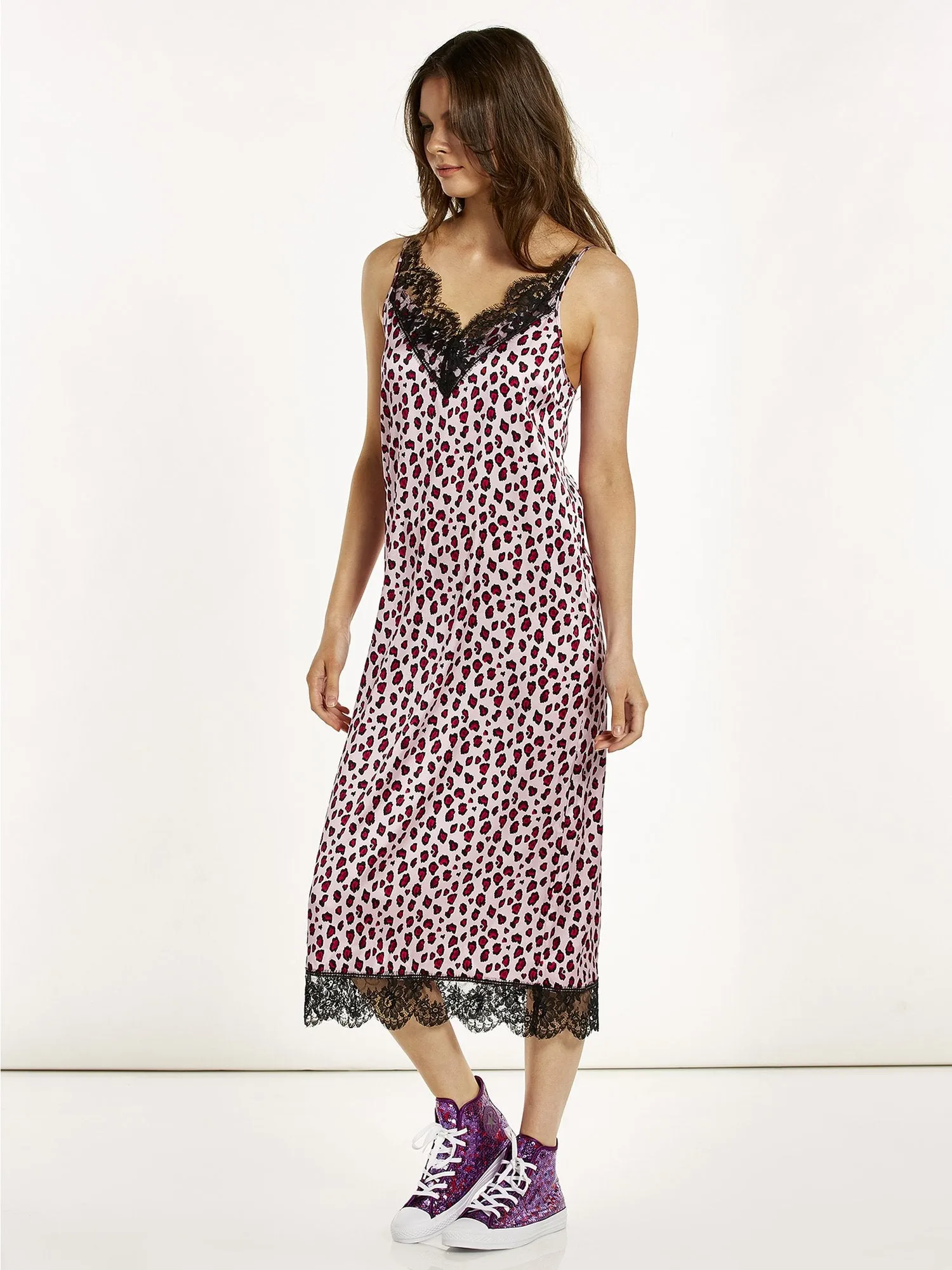 Parasol Rose Lana Midi Silk Night Dress