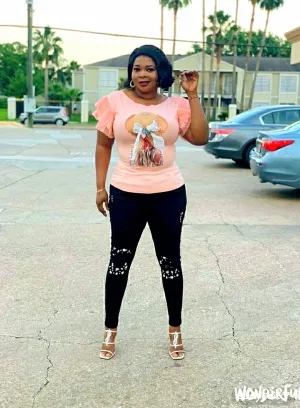 PINK 3D LOOP TOP Clearance