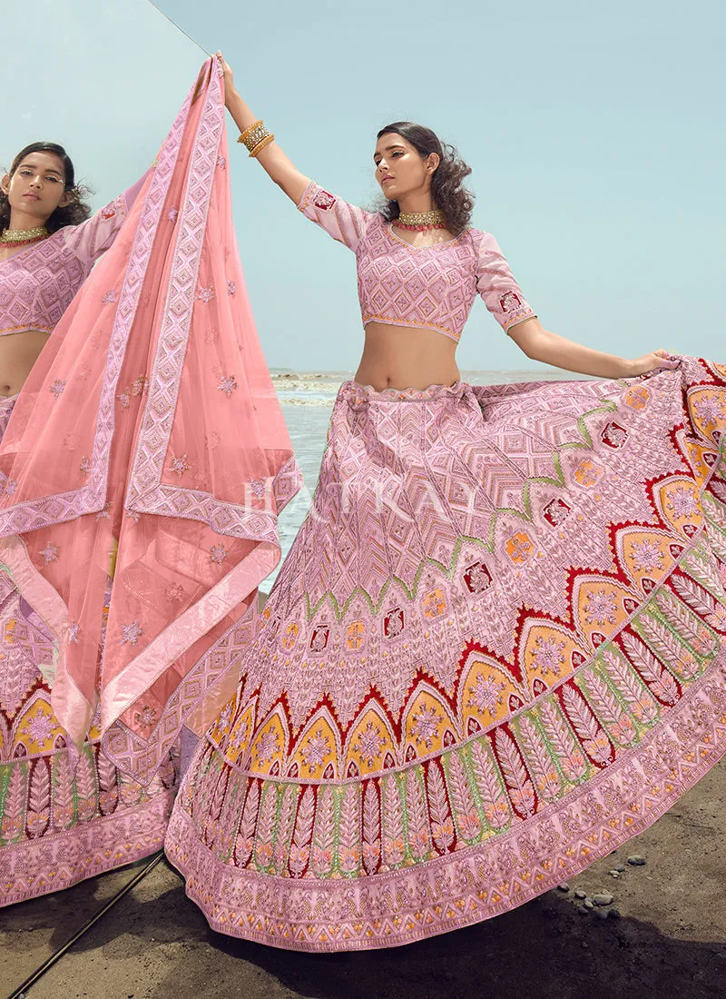 Purplish Pink Zarkan Embroidered Designer Lehenga Choli