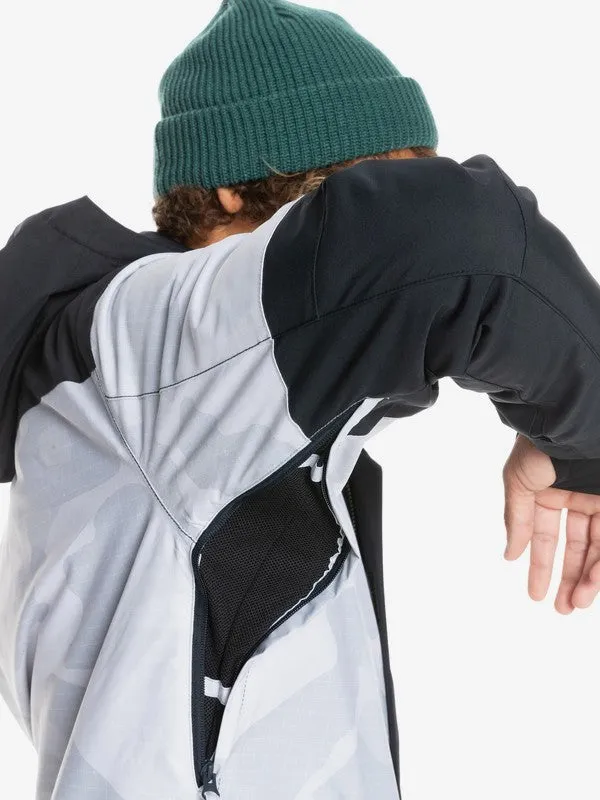 Quiksilver Mens Mission Insulated White Camo Snow Jacket