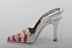 Red Silver Lady Trinket Shoe