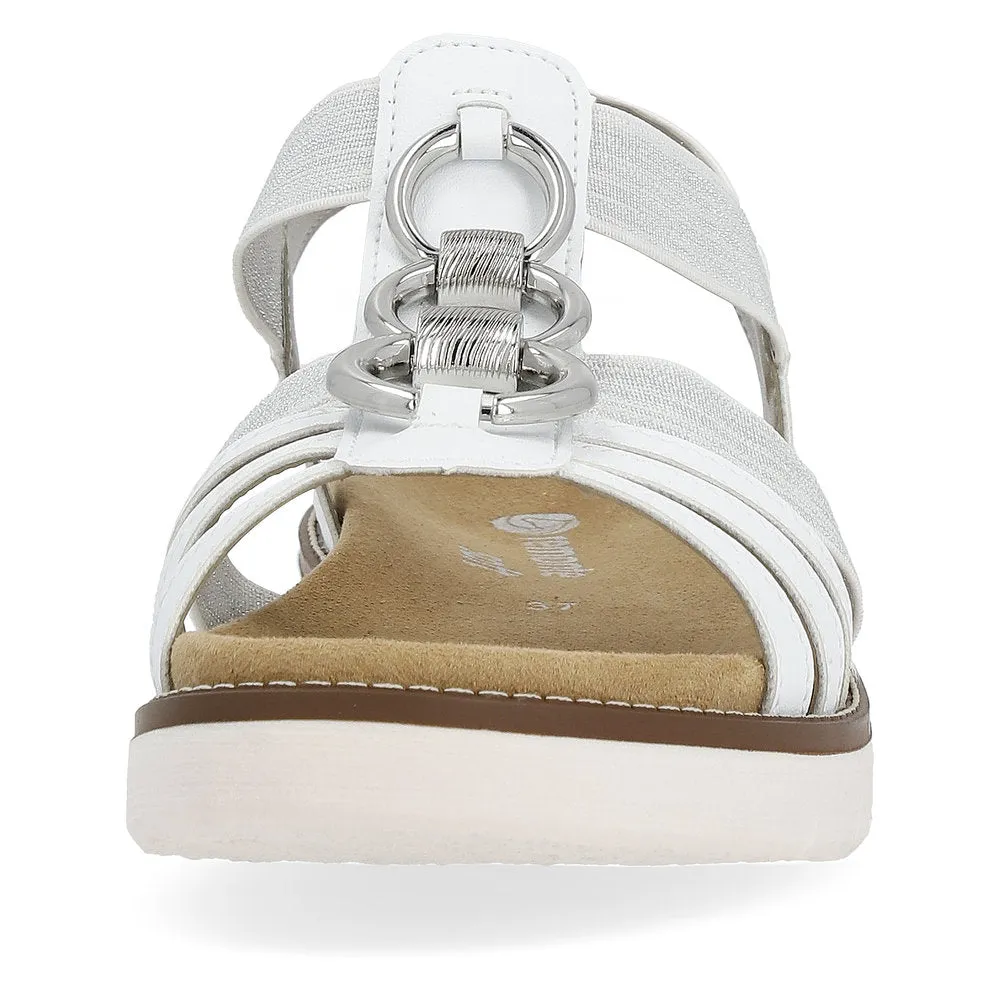 Remonte Low Wedge Sandal White/Silver