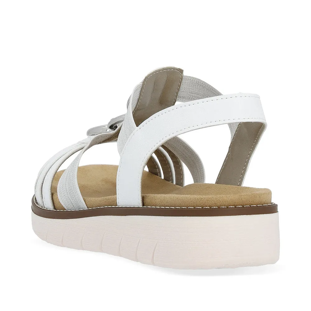 Remonte Low Wedge Sandal White/Silver