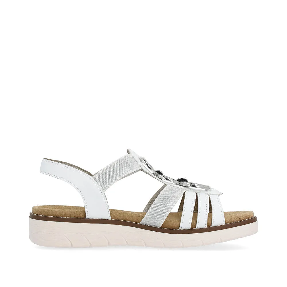 Remonte Low Wedge Sandal White/Silver