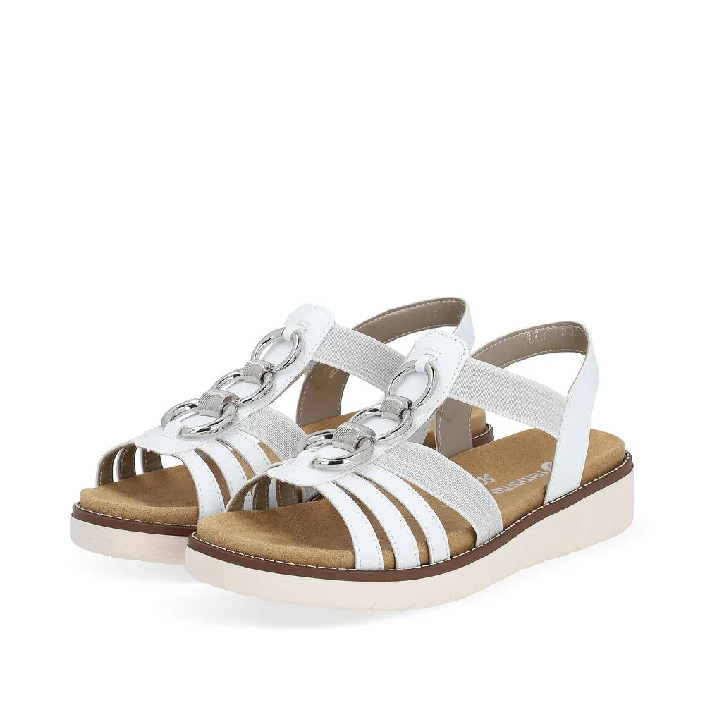Remonte Low Wedge Sandal White/Silver