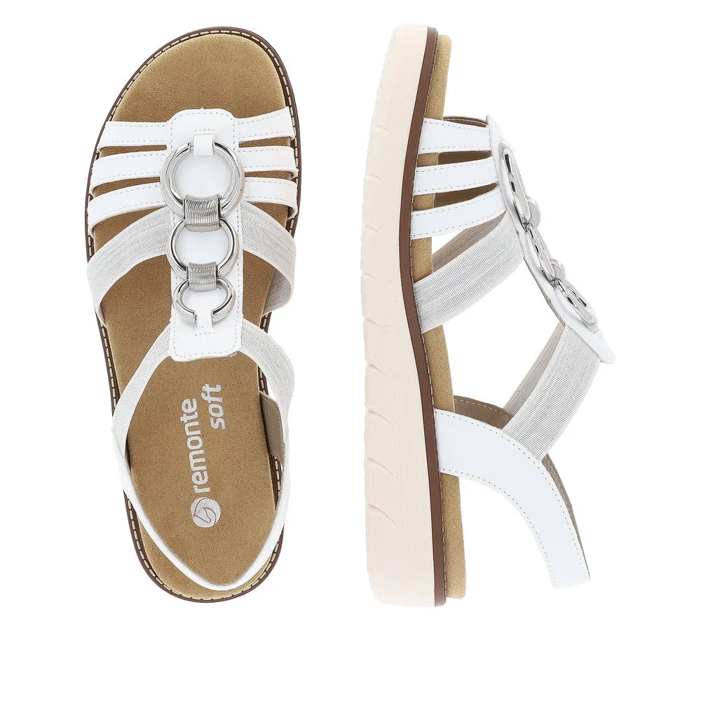 Remonte Low Wedge Sandal White/Silver