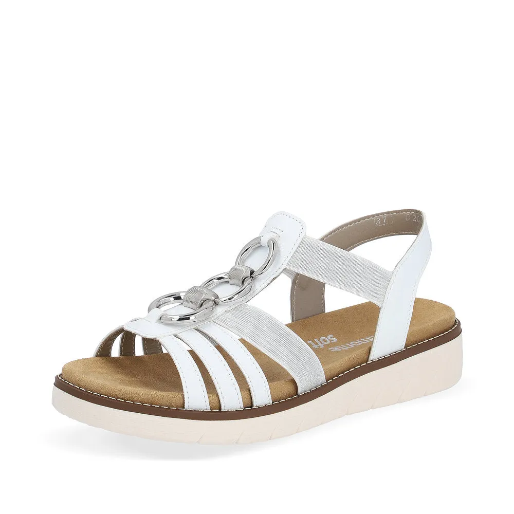 Remonte Low Wedge Sandal White/Silver