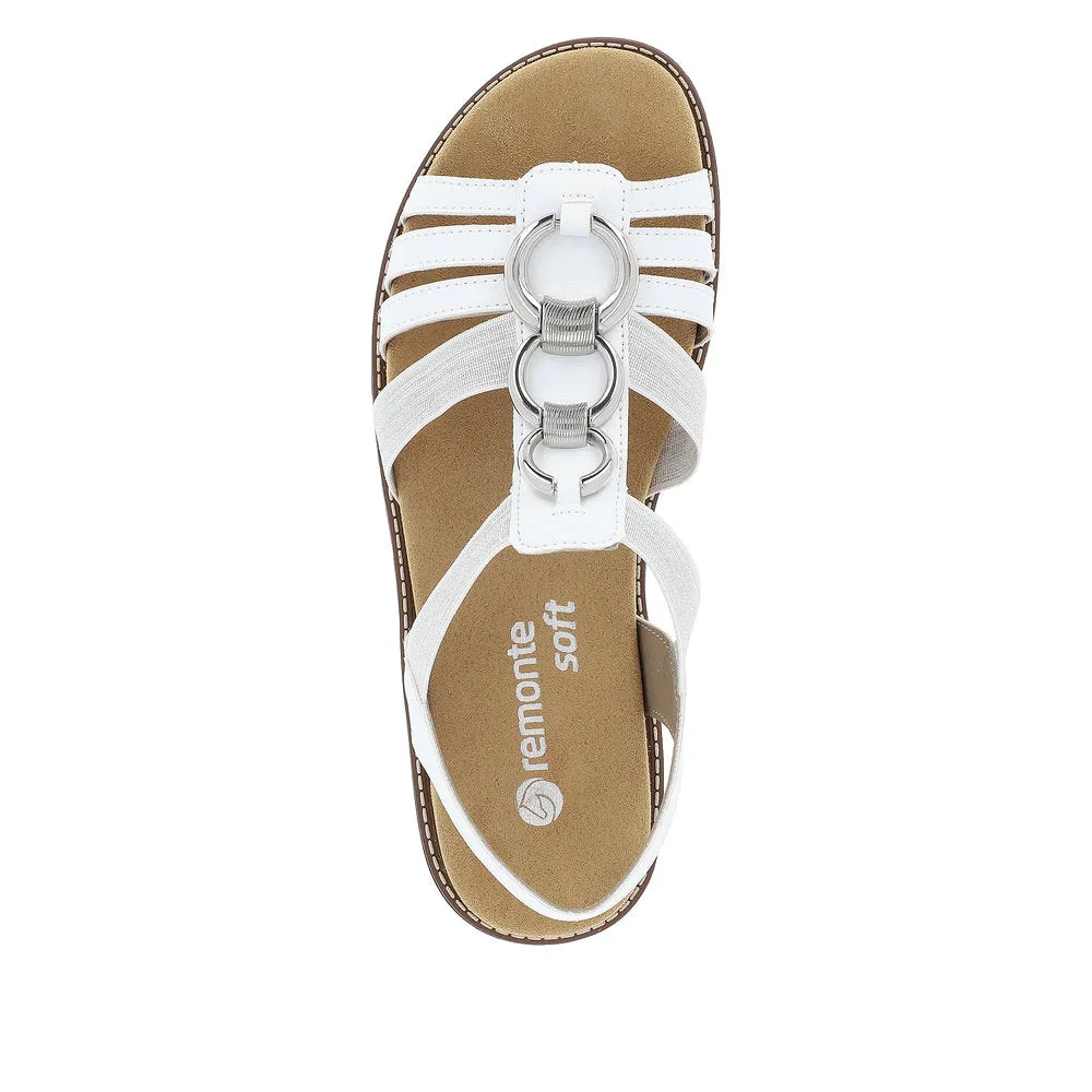 Remonte Low Wedge Sandal White/Silver
