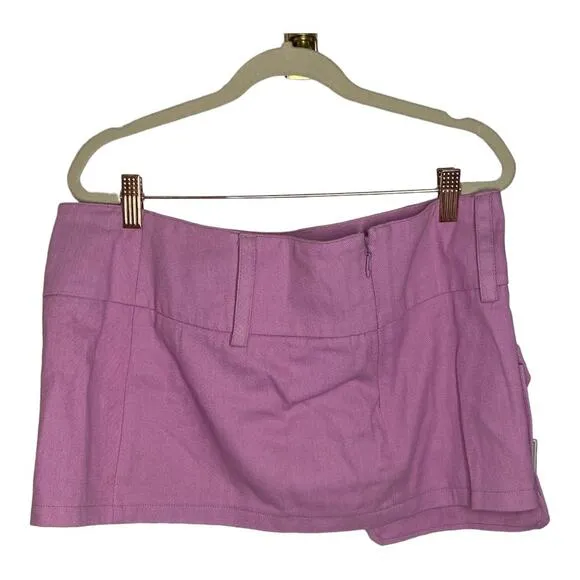 Revolve BY.DYLN Pippa Mini Skirt Low Rise Cargo Flap Pocket Twill Pink Large