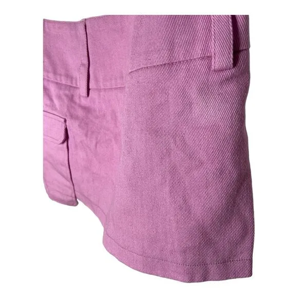 Revolve BY.DYLN Pippa Mini Skirt Low Rise Cargo Flap Pocket Twill Pink Large