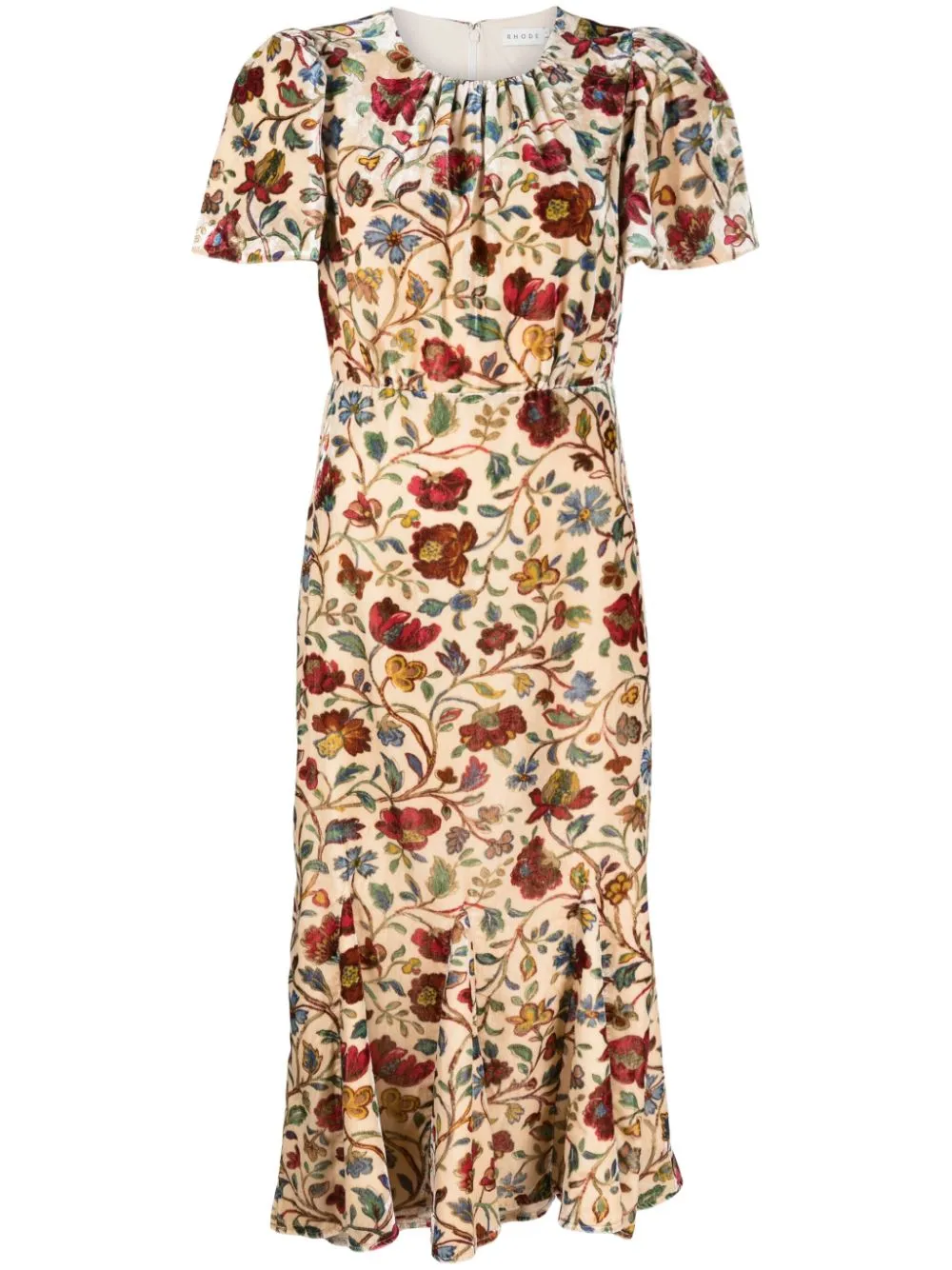 Rhode Resort Arabella Velvet Midi Dress UK 8