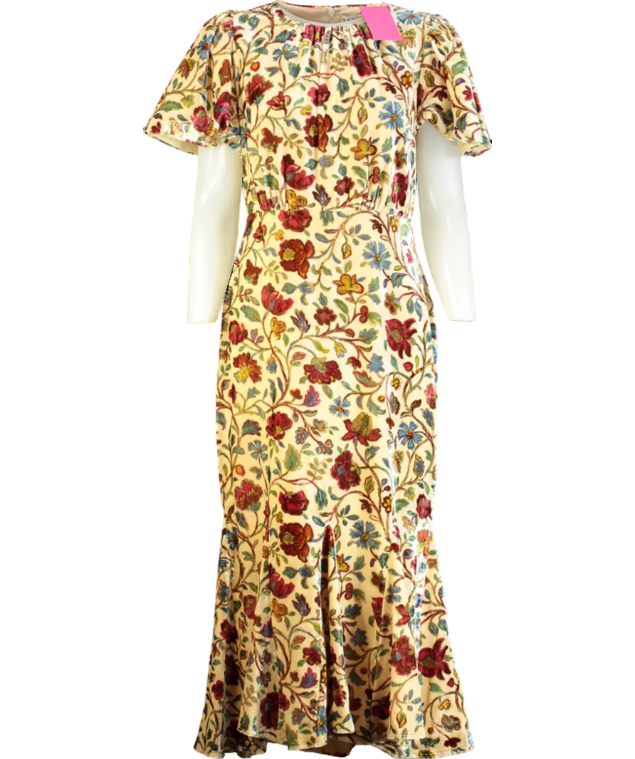 Rhode Resort Arabella Velvet Midi Dress UK 8