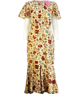 Rhode Resort Arabella Velvet Midi Dress UK 8