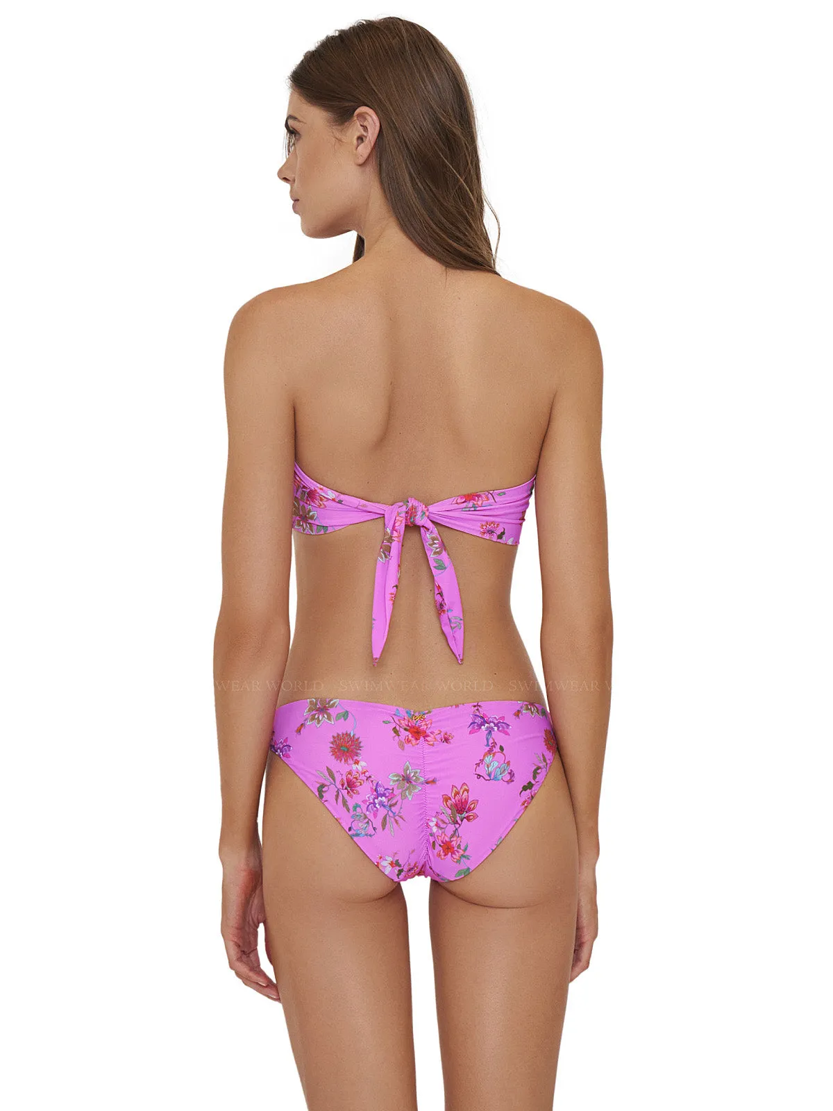 Ruffle Bandeau-Basic Ruched Bikini ::RET