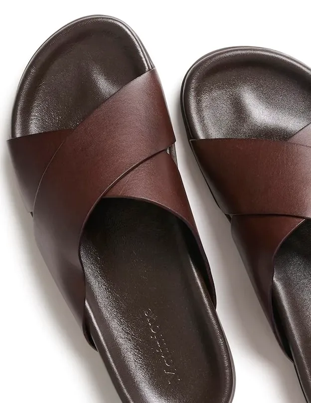 Sandy Leather Sandal in Espresso
