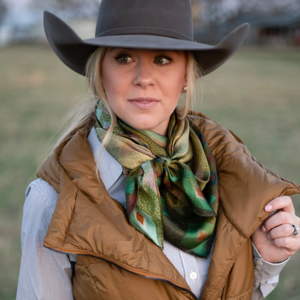 Santa Fe Long Tall Wild Rag Silk Scarf
