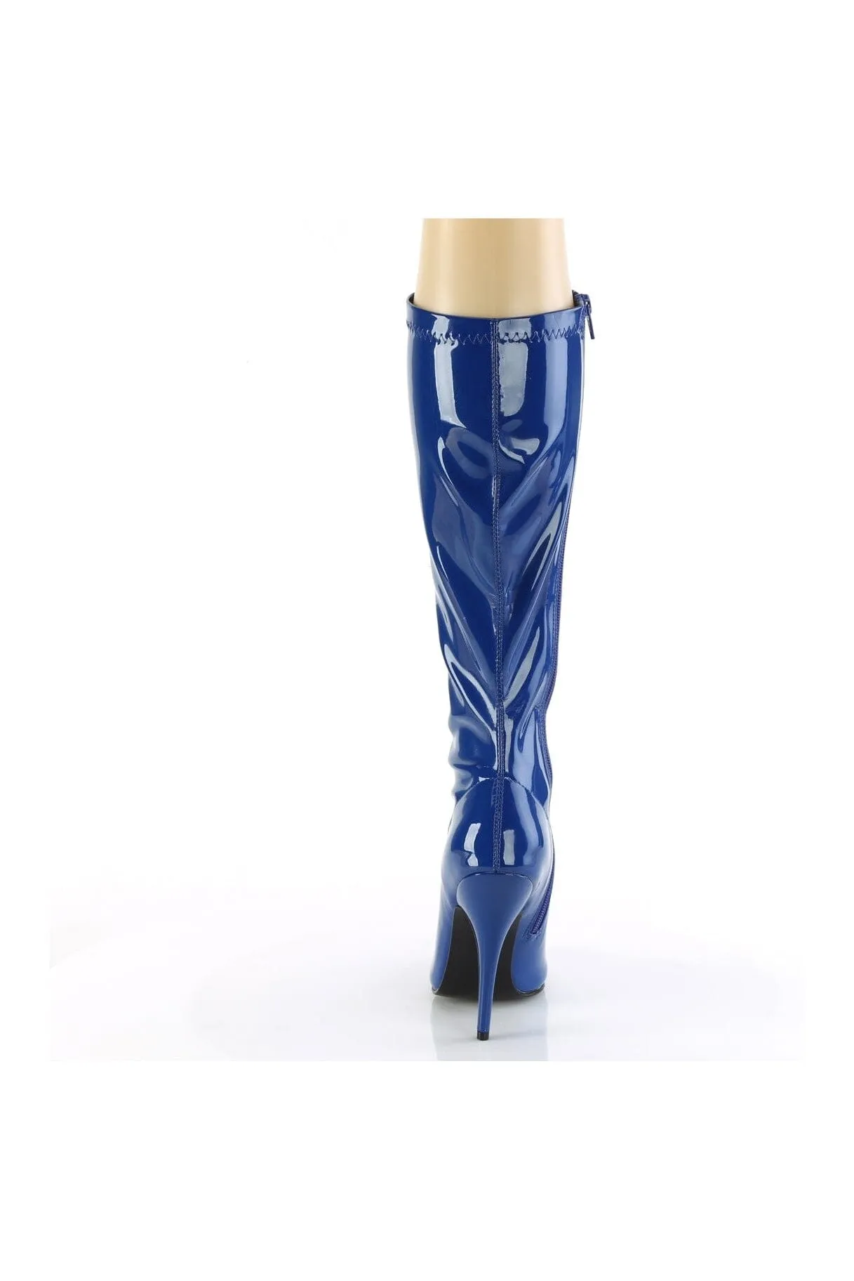 SEDUCE-2000 Blue Patent Knee Boot
