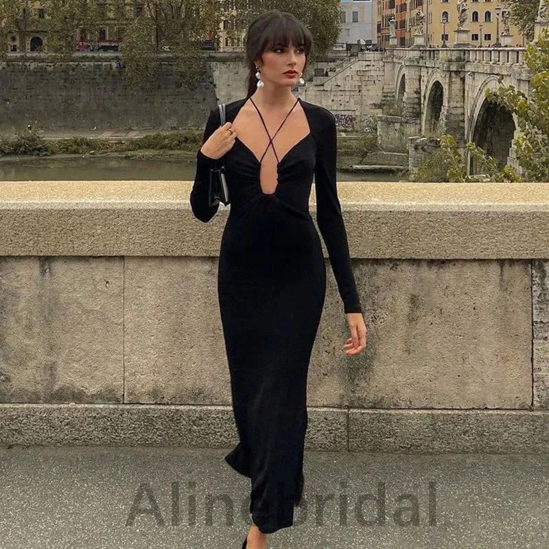 Sexy Strapless Long sleeveless Sheath Long Prom Dress, PD3596