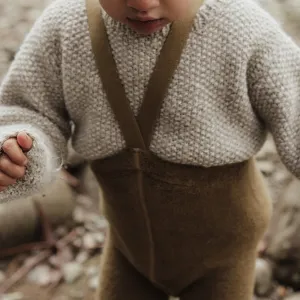 Silly Silas Unisex Teddy Warmy Footless Tights with Braces (Acorn Brown)