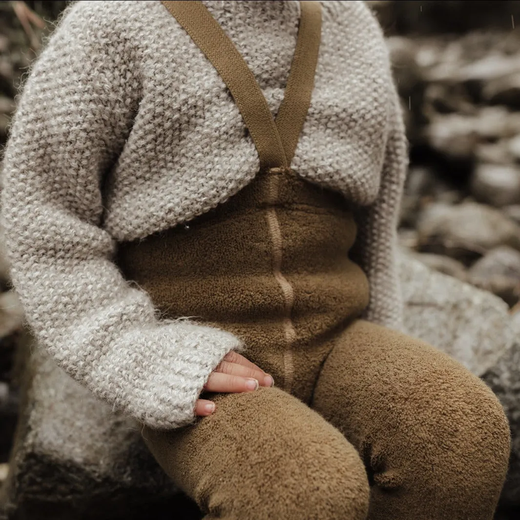 Silly Silas Unisex Teddy Warmy Footless Tights with Braces (Acorn Brown)
