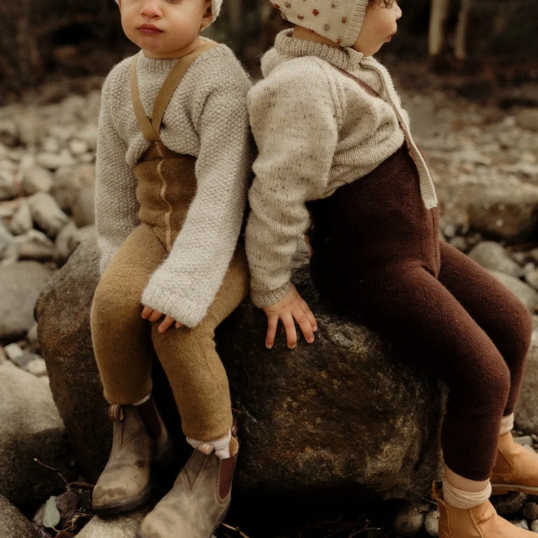 Silly Silas Unisex Teddy Warmy Footless Tights with Braces (Acorn Brown)