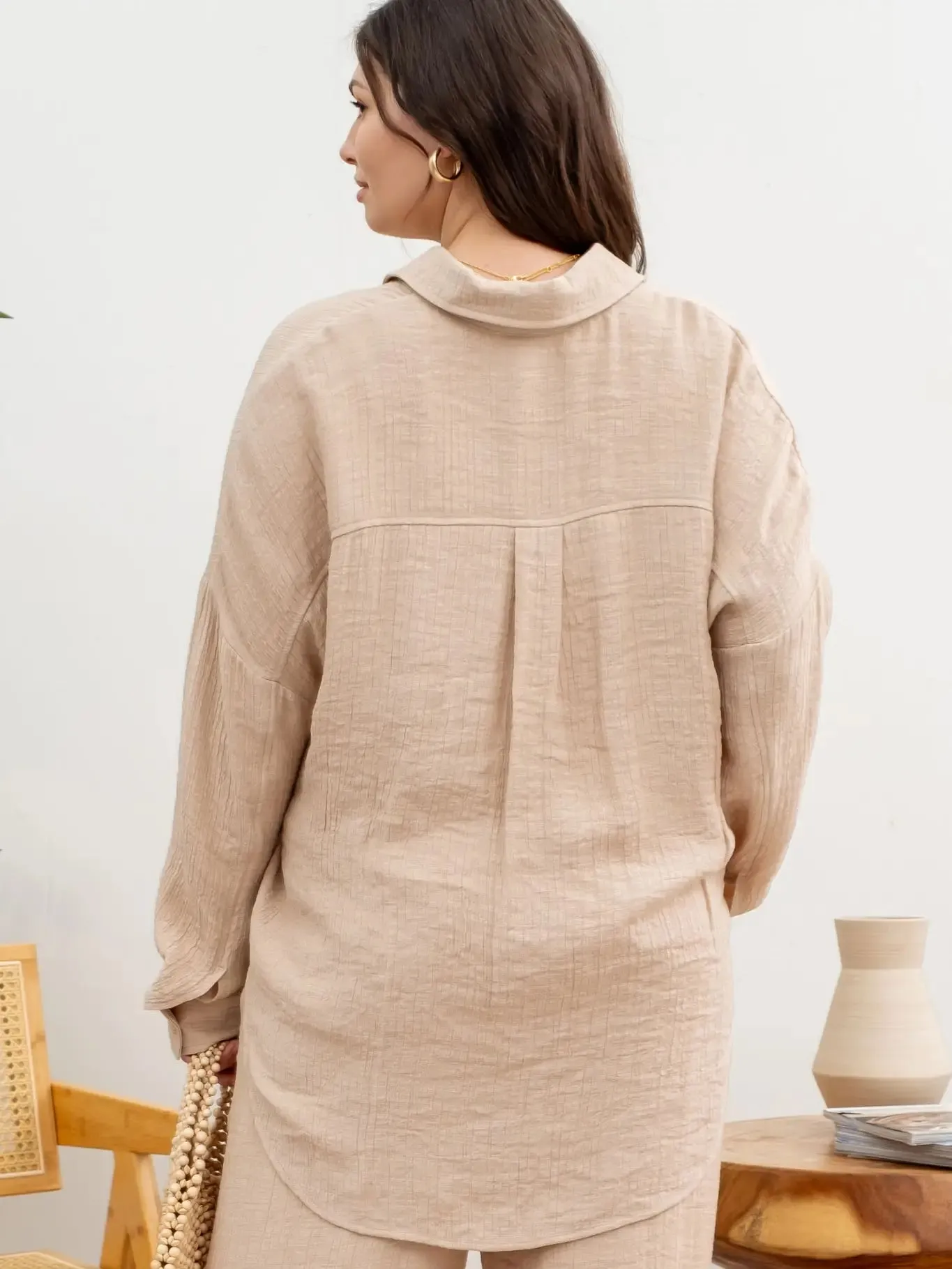 Solid Lightweight Button Down Shirt