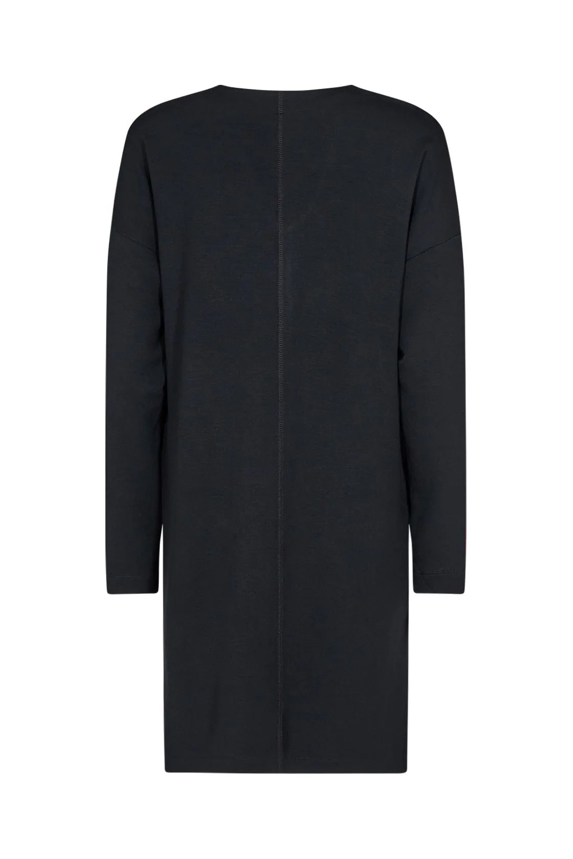 SoyaConcept - Cute Dress with Long Sleeves, and V-Neck - Black - 25923