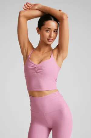 Spacedye Raise The Barre Shirred Cropped Tank