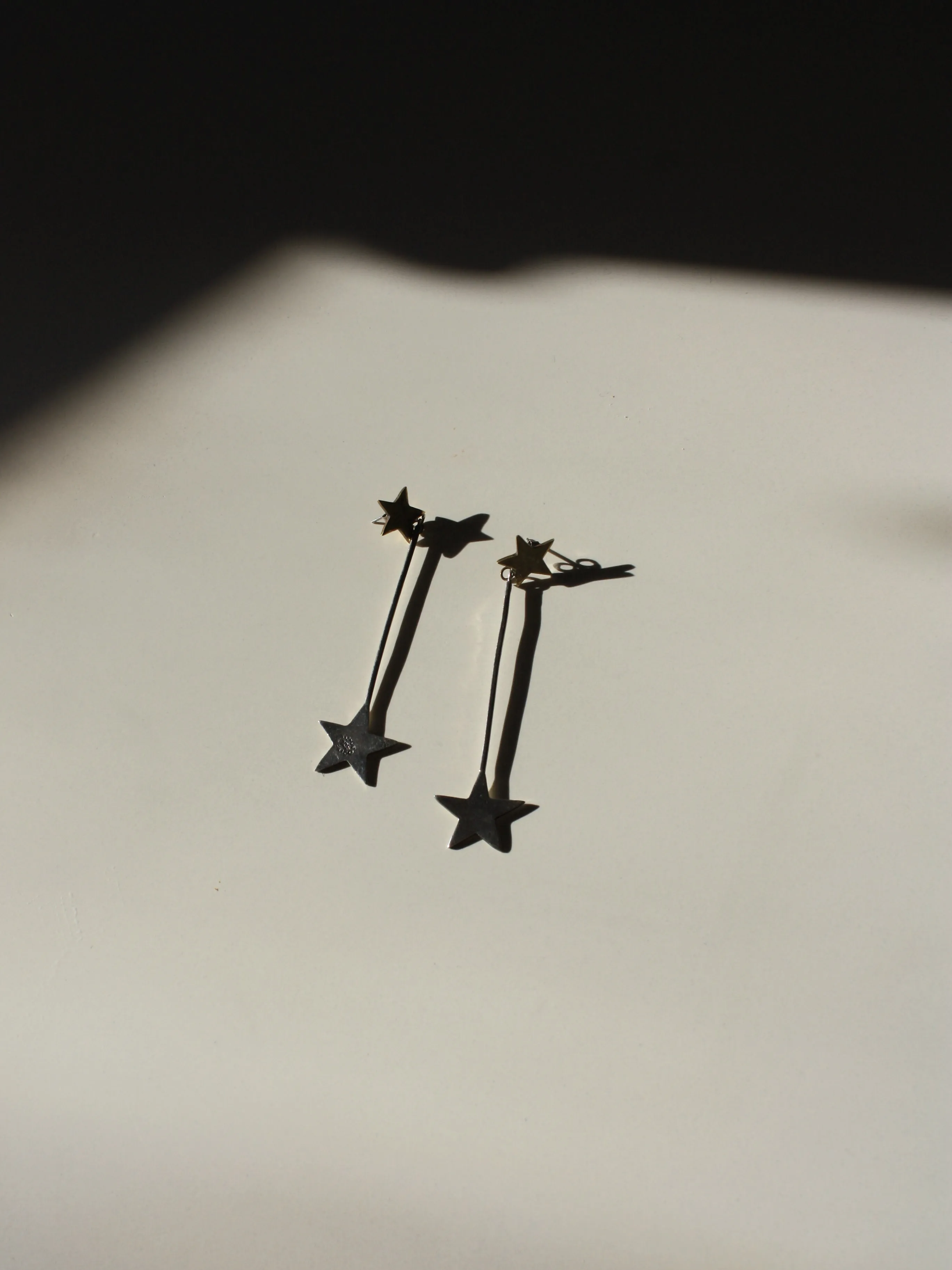 Sterling Star Drop Earrings