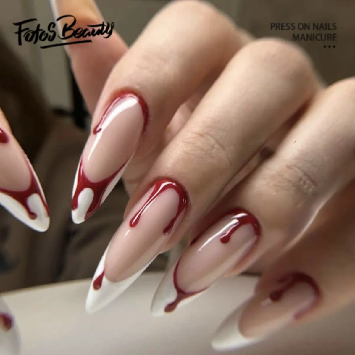 Stiletto French Blood White