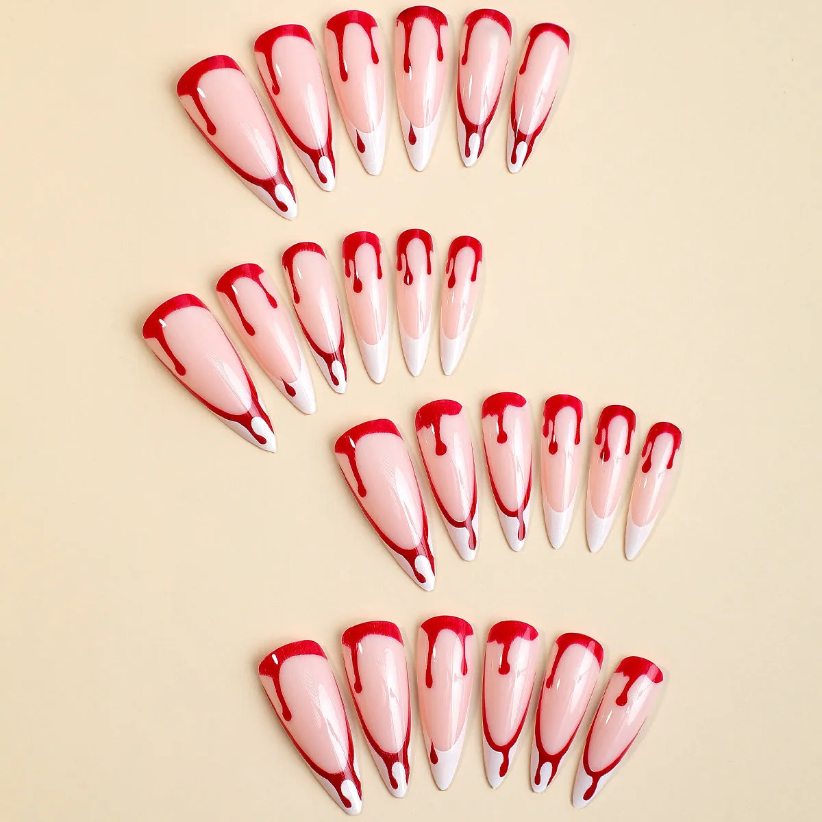 Stiletto French Blood White