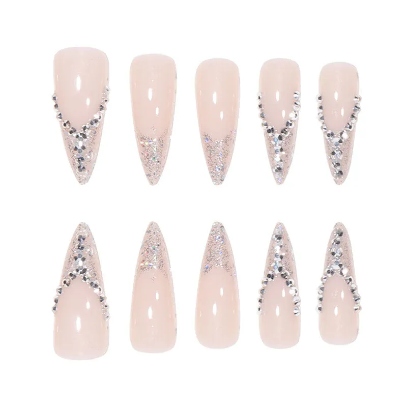 Stiletto French Flash Silver Pink