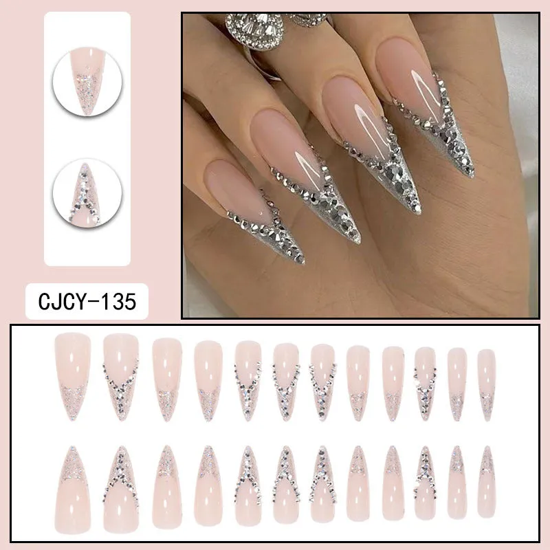 Stiletto French Flash Silver Pink
