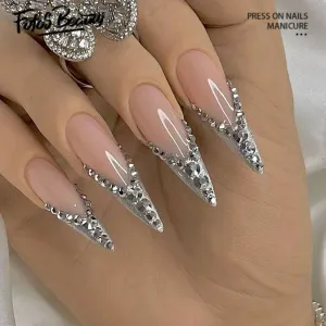 Stiletto French Flash Silver Pink