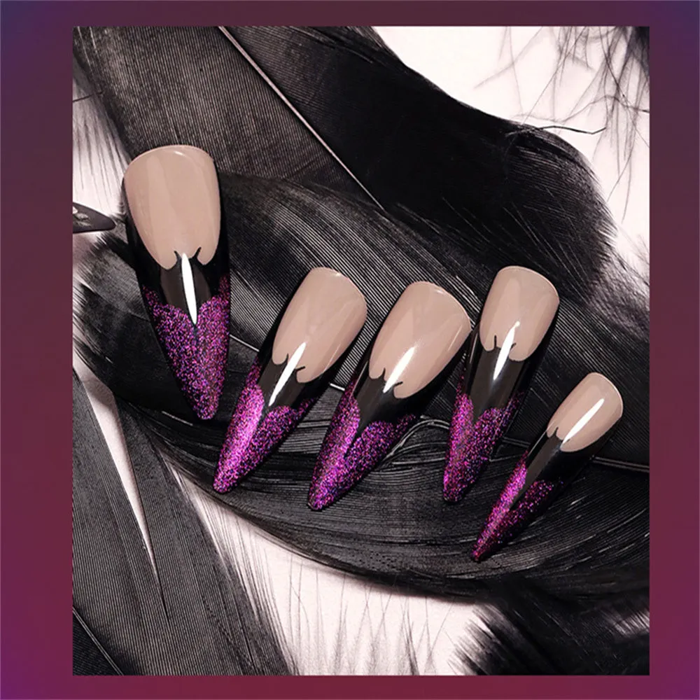 Stiletto  Halloween Purple French