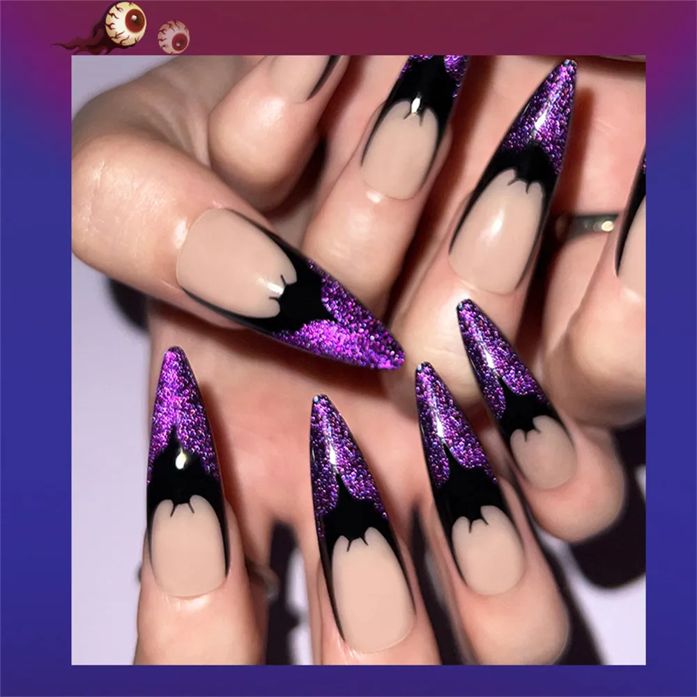 Stiletto  Halloween Purple French