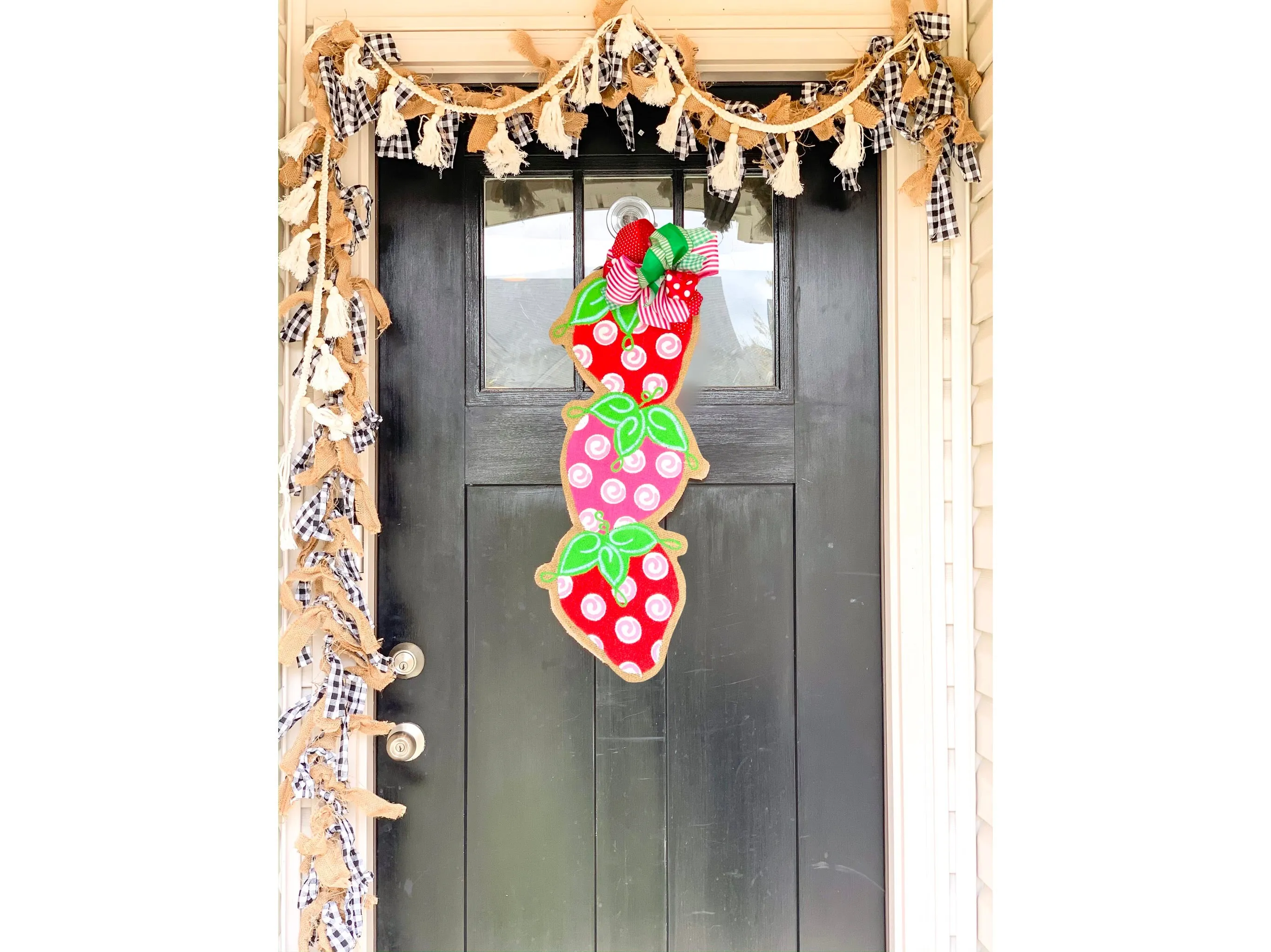 Strawberry Stack Door Hanger with Polka Dots